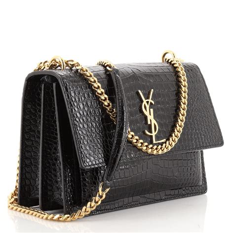 ysl clutch crocodile|st laurent crocodile embossed leather.